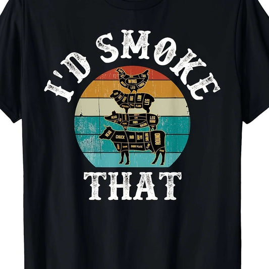 Funny Retro Barbecue Party Smoking Chef Dad Gift - I Will Smoke That T-shirt - Funny Ask Tees