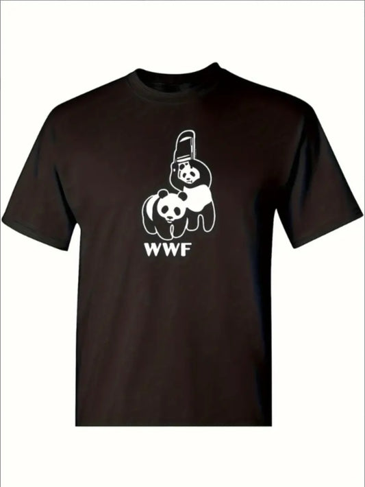 Men's WWF Funny Panda Wrestling T-shirt - Funny Ask Tees